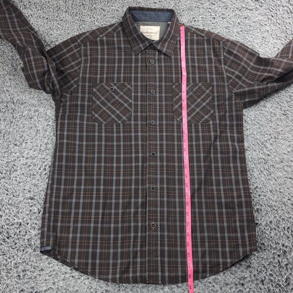 Weatherproof Vintage Shirt Men Medium Brown Casual Plaid Button Down Preppy - Picture 4 of 6